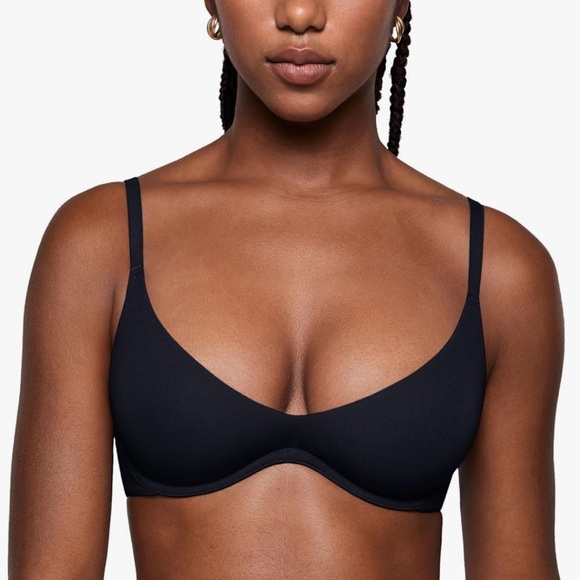 INLYRIC Plunge Bra Unlined Underwire Demi Balconette - Size 36E (NWT) Black - Picture 1 of 11